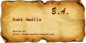 Bakk Amália névjegykártya